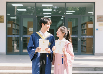 情侣毕业校园合照