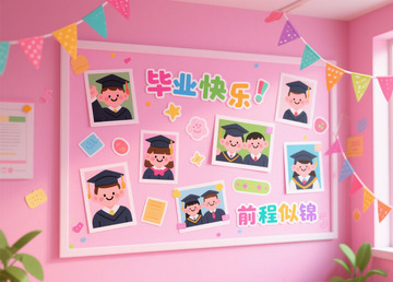 毕业快乐黑板墙报