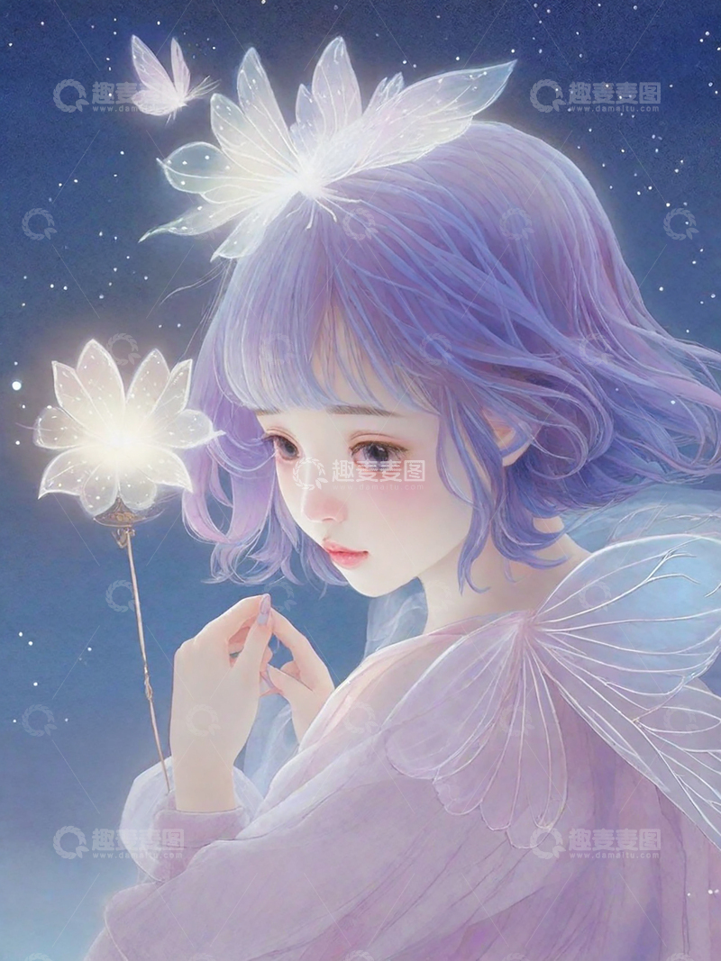 天使夜幕鸢尾花