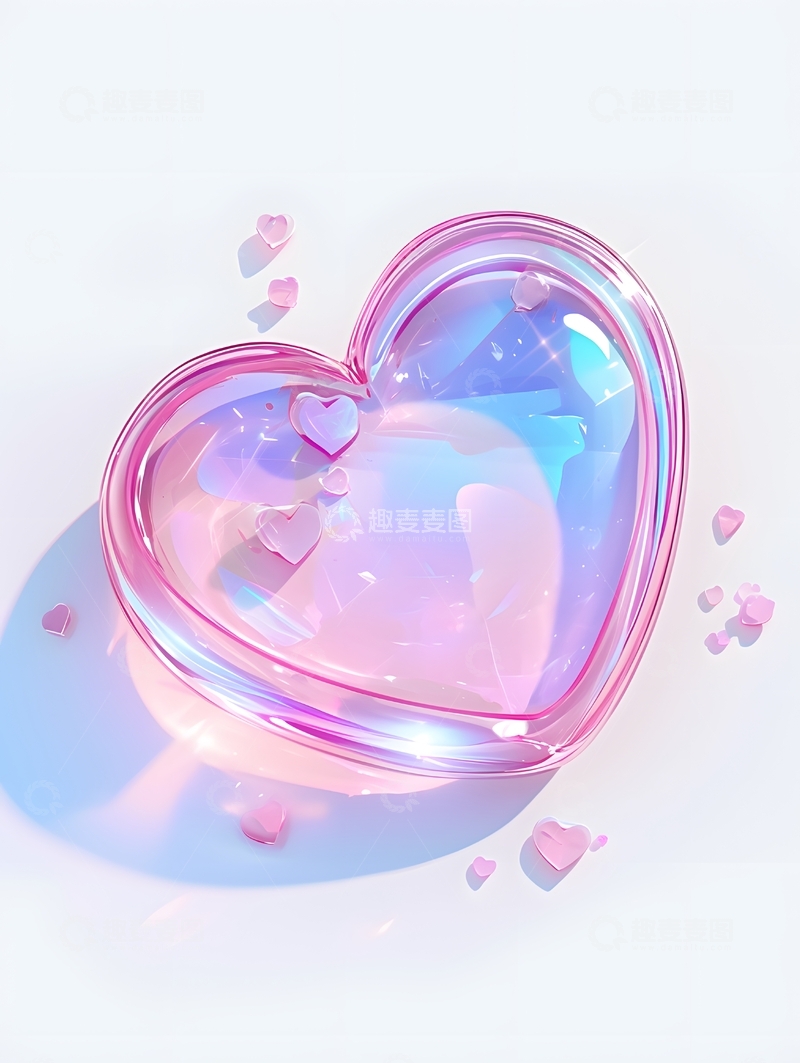 高清大图下载【趣麦麦图】粉色炫彩爱心