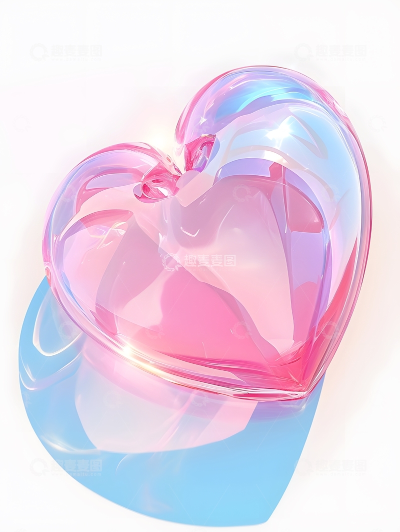 高清大图下载【趣麦麦图】透明炫彩爱心