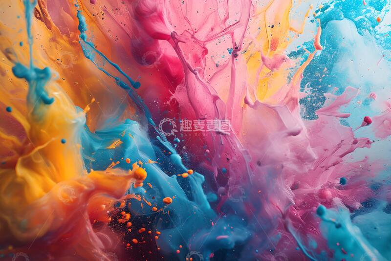 高清大图下载【趣麦麦图】彩色墨渍油漆飞溅_8