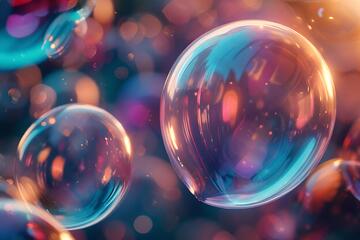 彩色三维渐变气球气泡_5