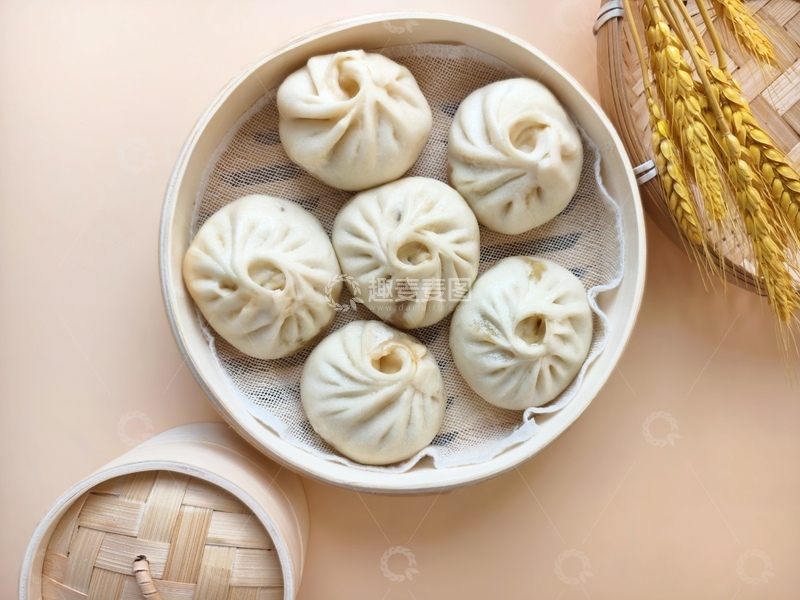 高清大图下载【趣麦麦图】-包子小笼包食物
