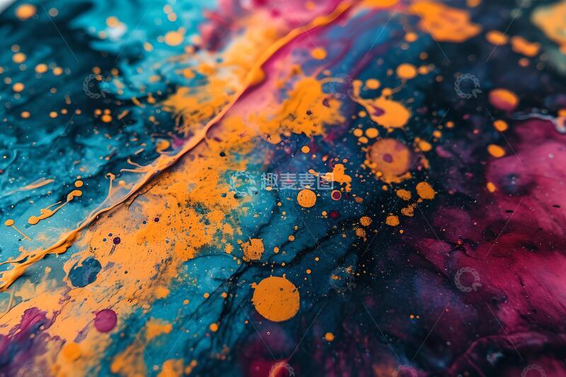 高清大图下载【趣麦麦图】彩色墨水颜料飞溅背景_1