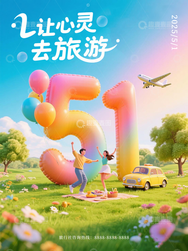 五一旅行社宣传广告海报假期促销素材