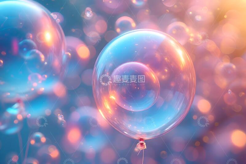 高清大图下载【趣麦麦图】彩色三维渐变气球气泡_8