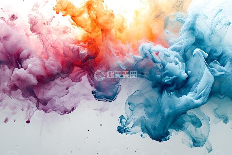 高清大图下载【趣麦麦图】彩色墨水勾勒出白色的背景_2