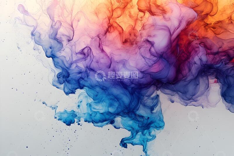 高清大图下载【趣麦麦图】彩色墨水勾勒出白色的背景_8