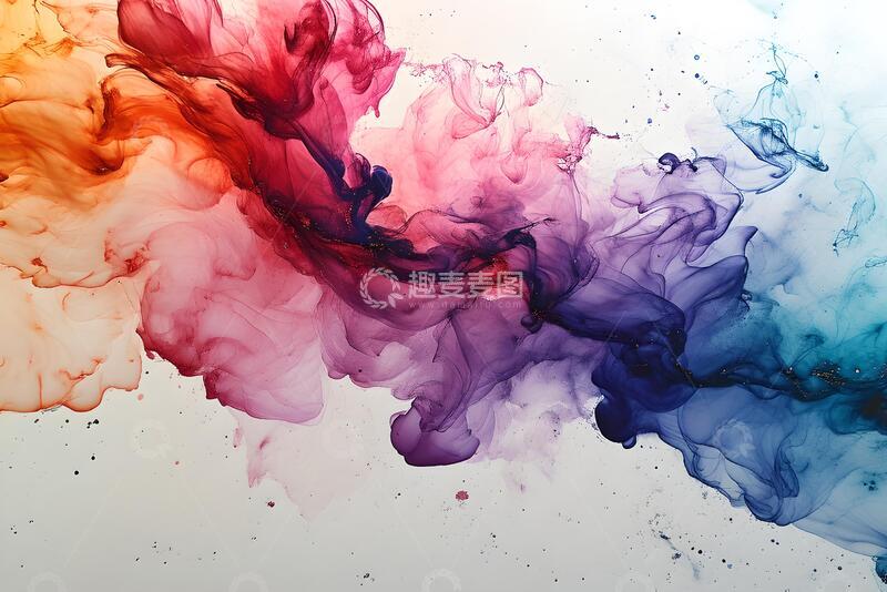 高清大图下载【趣麦麦图】彩色墨水勾勒出白色的背景_4