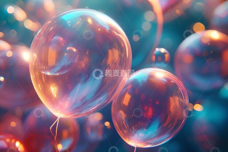 高清大图下载【趣麦麦图】彩色三维渐变气球气泡_3