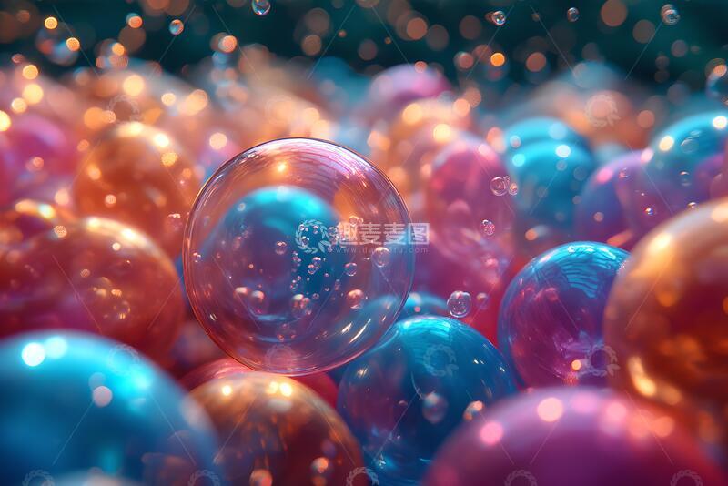 高清大图下载【趣麦麦图】彩色三维渐变气球气泡_4