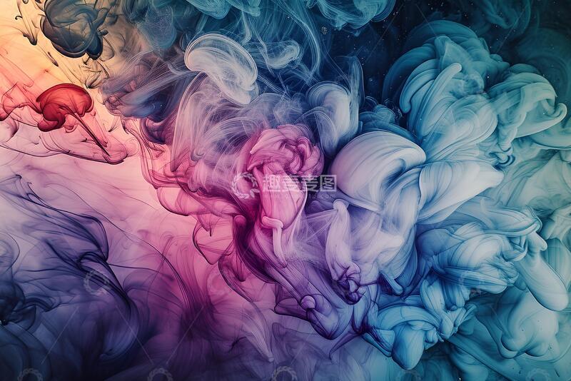 高清大图下载【趣麦麦图】彩色墨水在水中旋转。_7