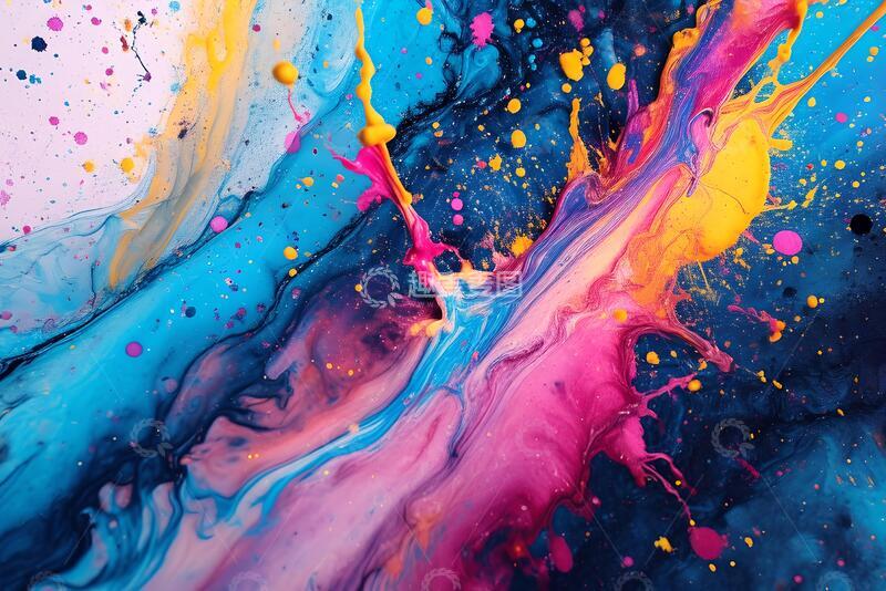 高清大图下载【趣麦麦图】彩色墨渍油漆飞溅_6