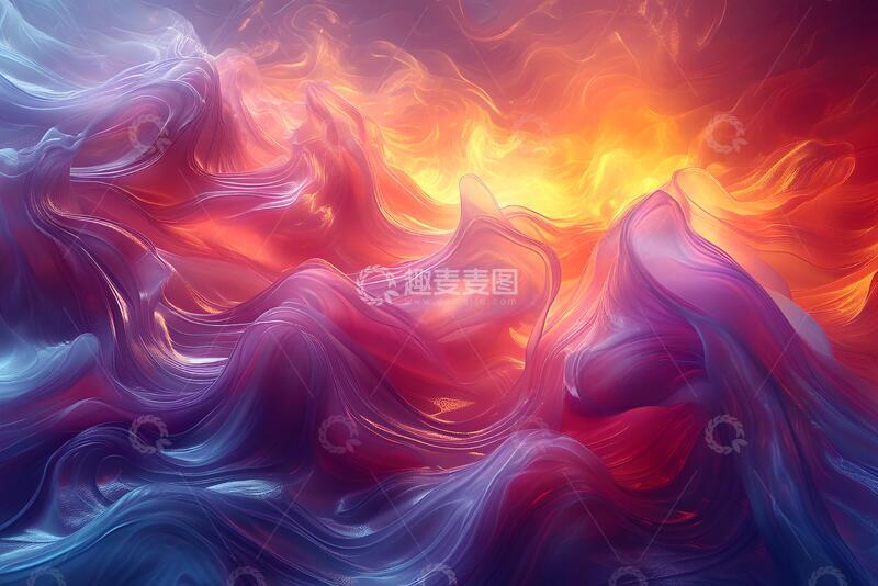 高清大图下载【趣麦麦图】彩色流体抽象渐变背景_2