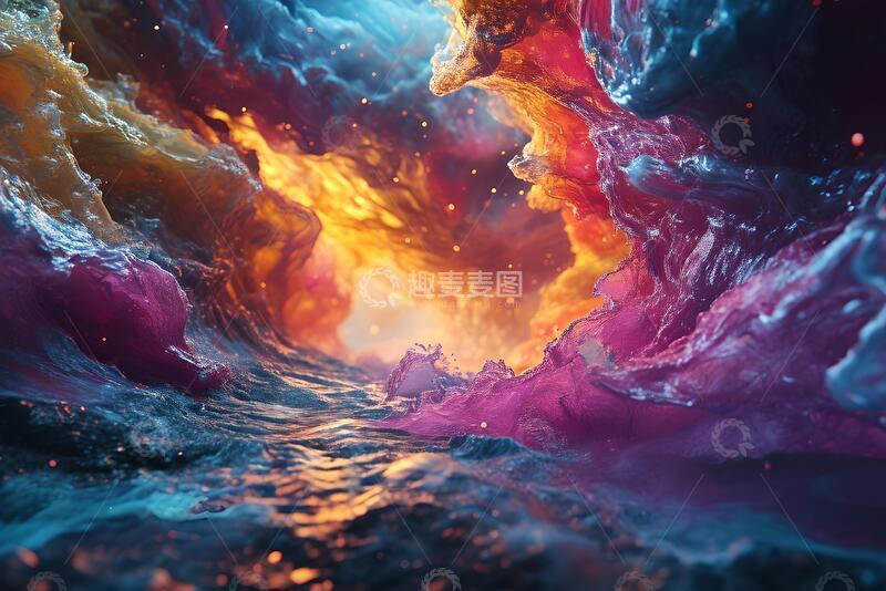 高清大图下载【趣麦麦图】彩色流体背景广告图片_4