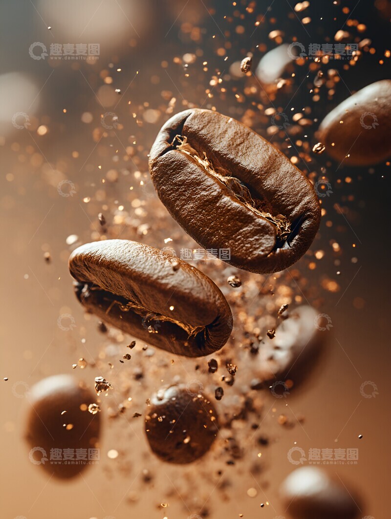 高清大图下载【趣麦麦图】咖啡豆微距摄影