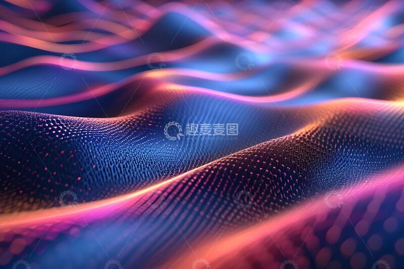 高清大图下载【趣麦麦图】彩色流体梯度三角形和正方形网_8