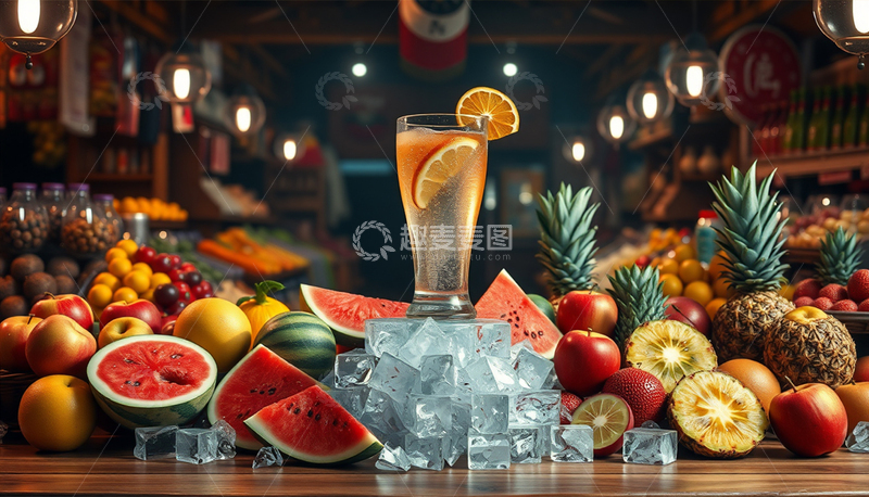 高清大图下载【趣麦麦图】夏日解暑饮料2