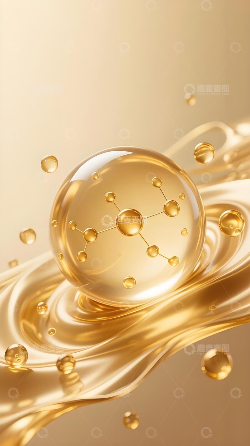 高清大图下载【趣麦麦图】3D 立体透明分子结构艺术画面6