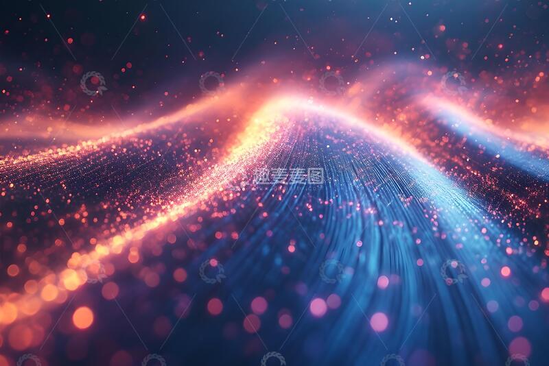 高清大图下载【趣麦麦图】彩色粒子运动声波振荡概念_4