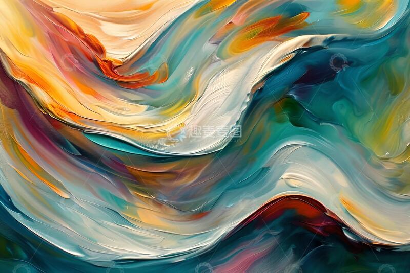 高清大图下载【趣麦麦图】彩色色调油画概念性抽象特写_7