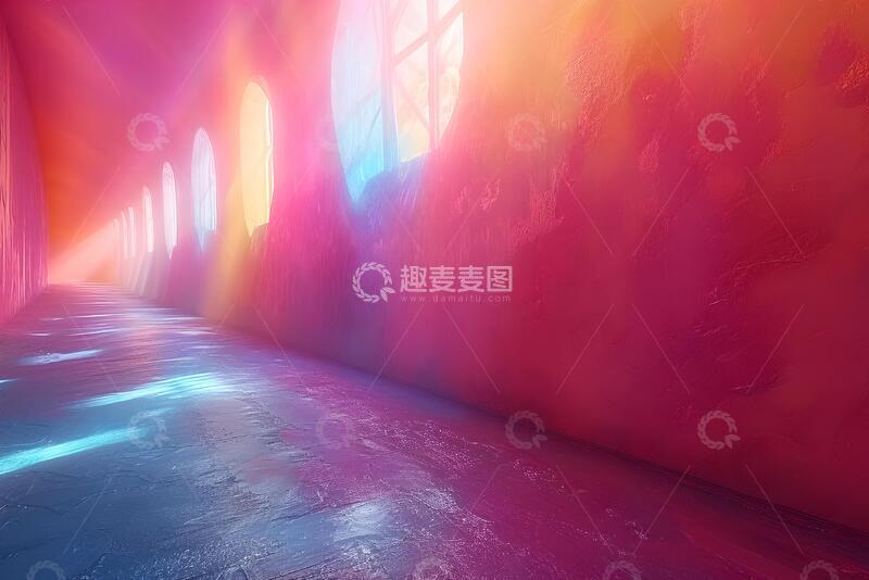 高清大图下载【趣麦麦图】彩色跑彩粉墙_8