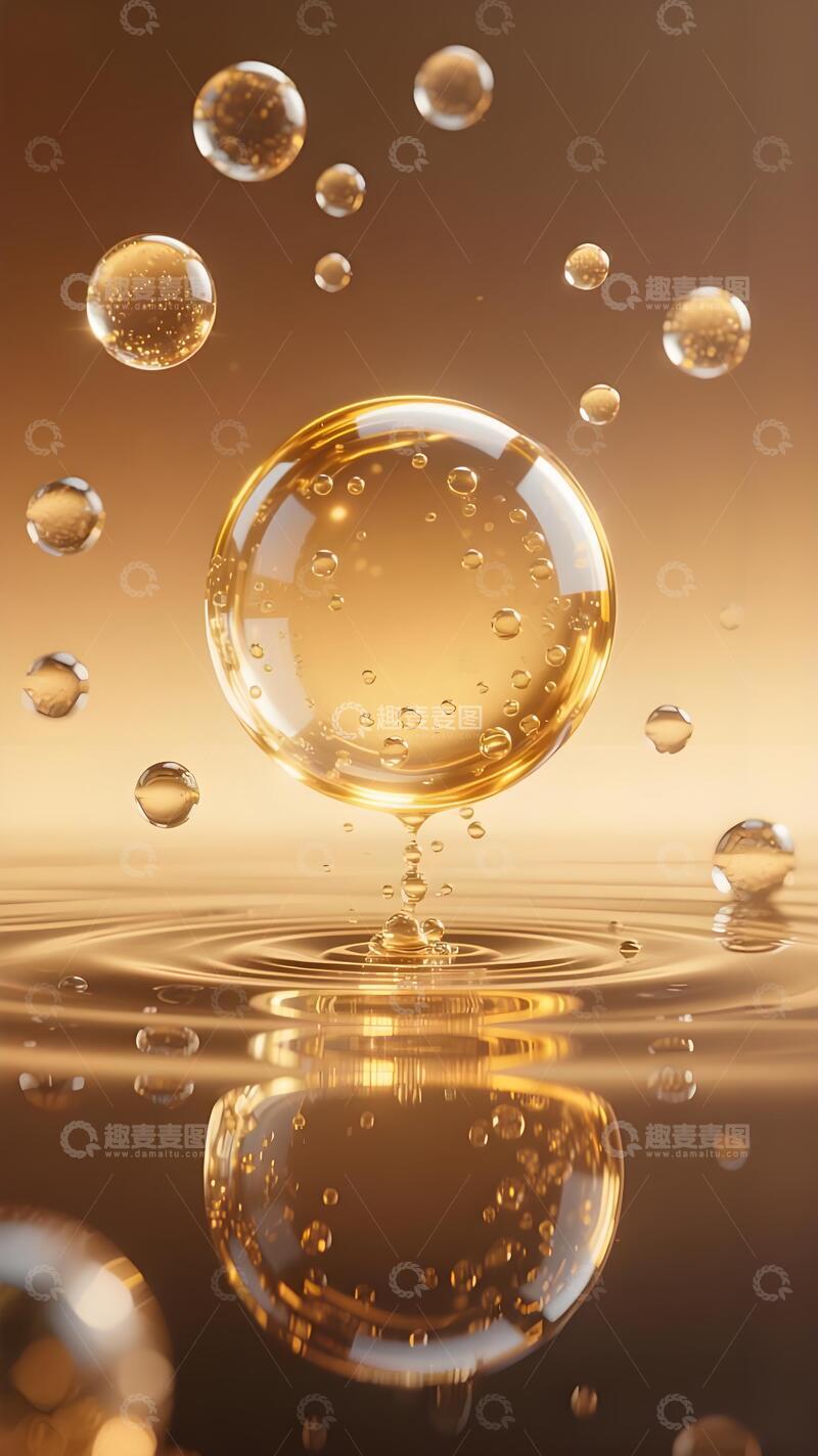 高清大图下载【趣麦麦图】3D 立体透明分子结构艺术画面