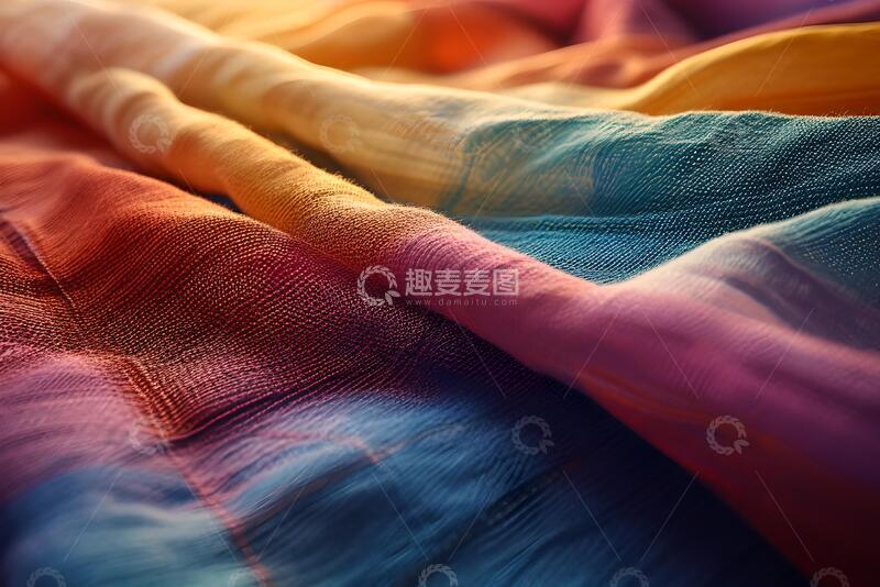 高清大图下载【趣麦麦图】彩色蜡染布的纺织和纹理背景。_8