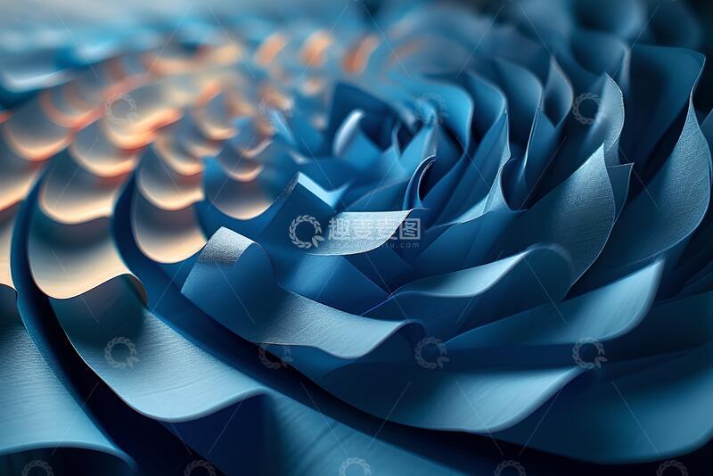 高清大图下载【趣麦麦图】彩色蓝色纸页扇形散开_5