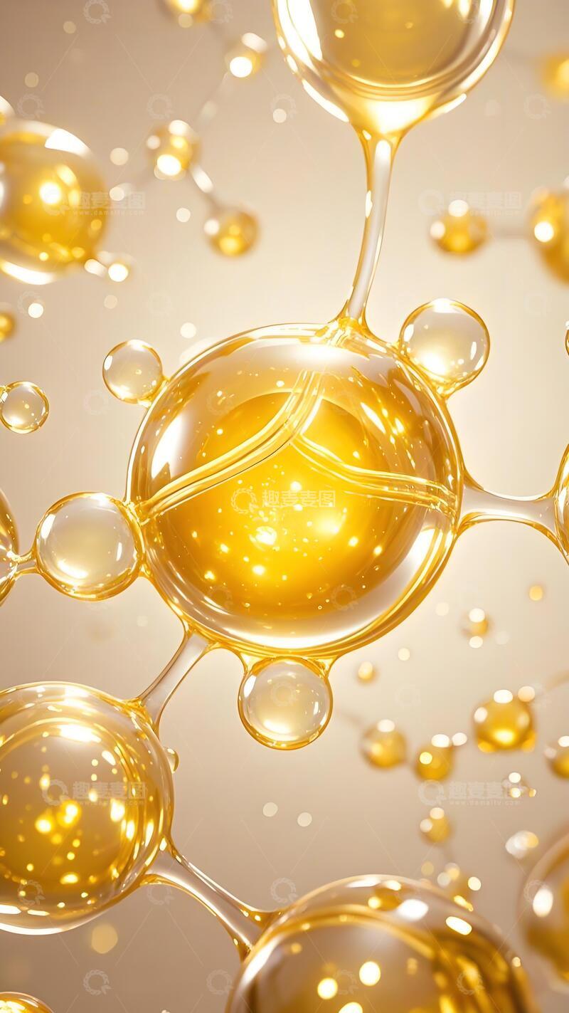 高清大图下载【趣麦麦图】3D 立体透明分子结构艺术画面5