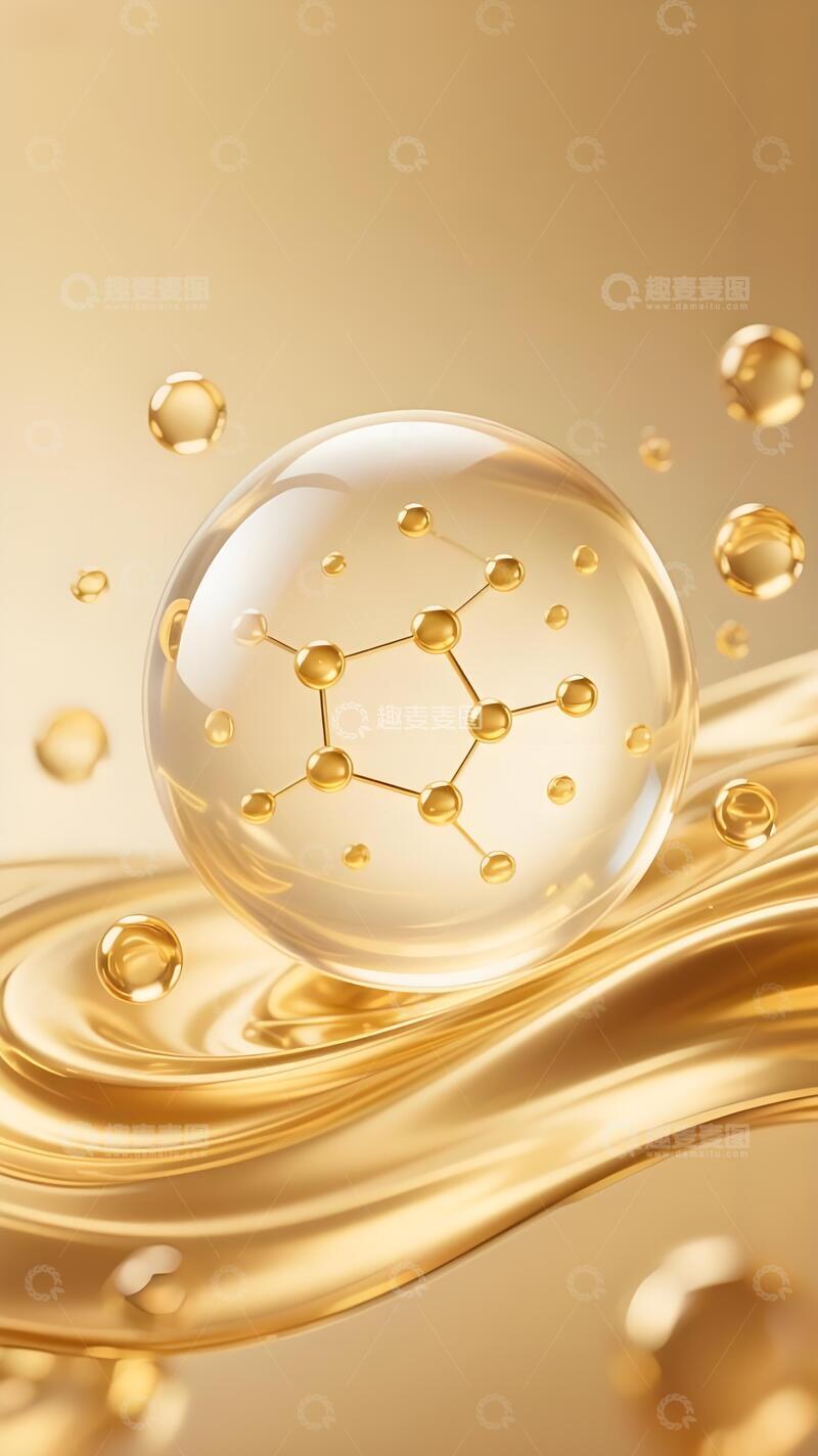 高清大图下载【趣麦麦图】3D 立体透明分子结构艺术画面8