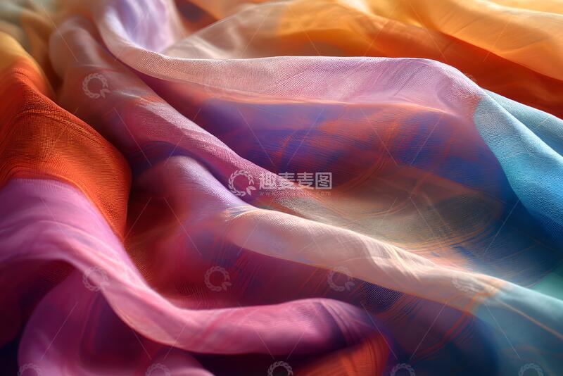 高清大图下载【趣麦麦图】彩色蜡染布的纺织和纹理背景。_3