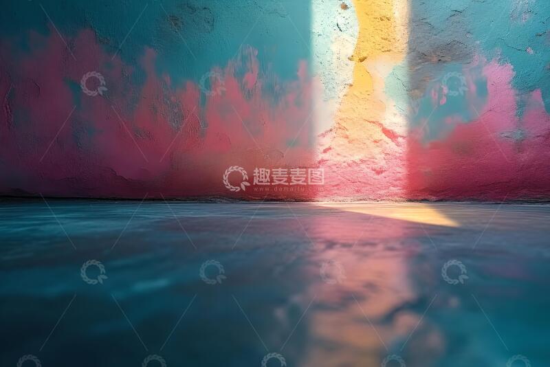 高清大图下载【趣麦麦图】彩色跑彩粉墙_7