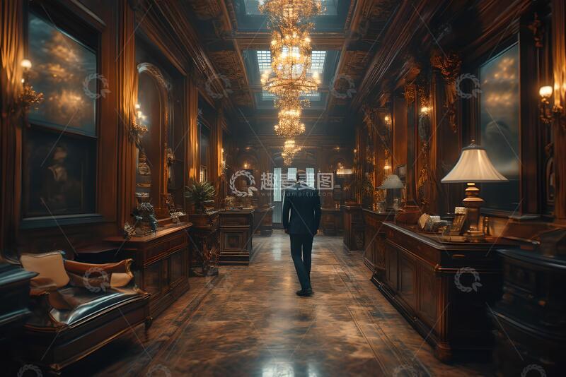 高清大图下载【趣麦麦图】成功商务男士欣赏古董_5