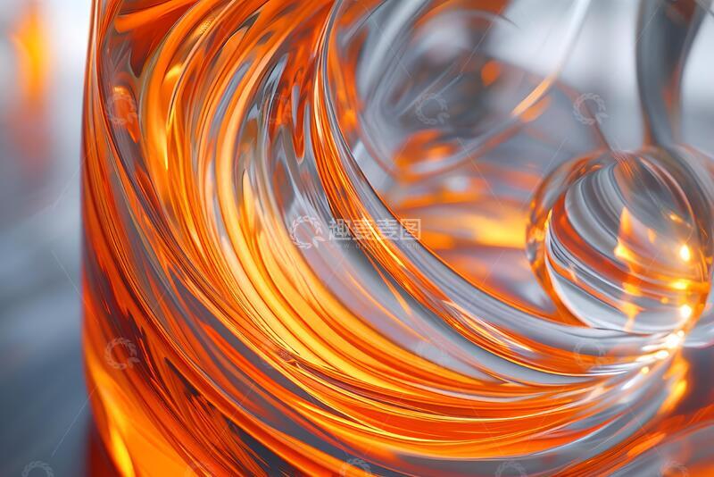 高清大图下载【趣麦麦图】橙色印花玻璃_8