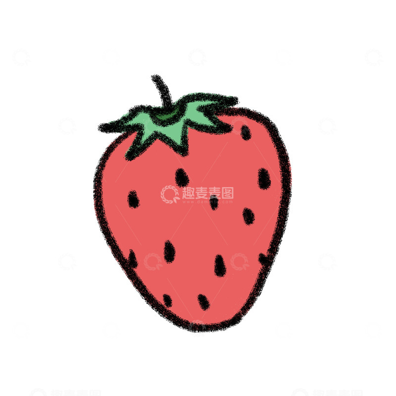 高清大图下载【趣麦麦图】红色系手绘卡通可爱草莓水果装饰素材