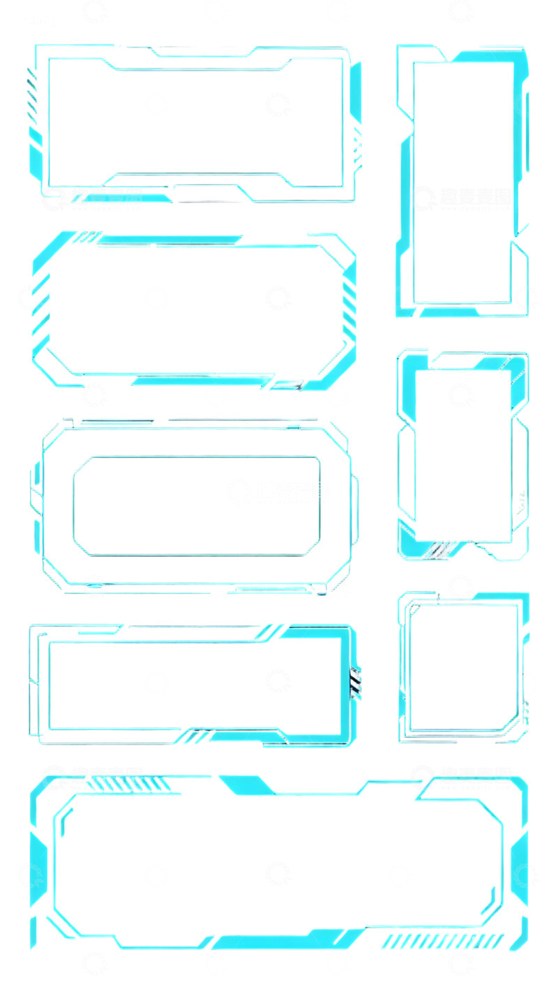高清大图下载【趣麦麦图】科技感边框设计素材集合
