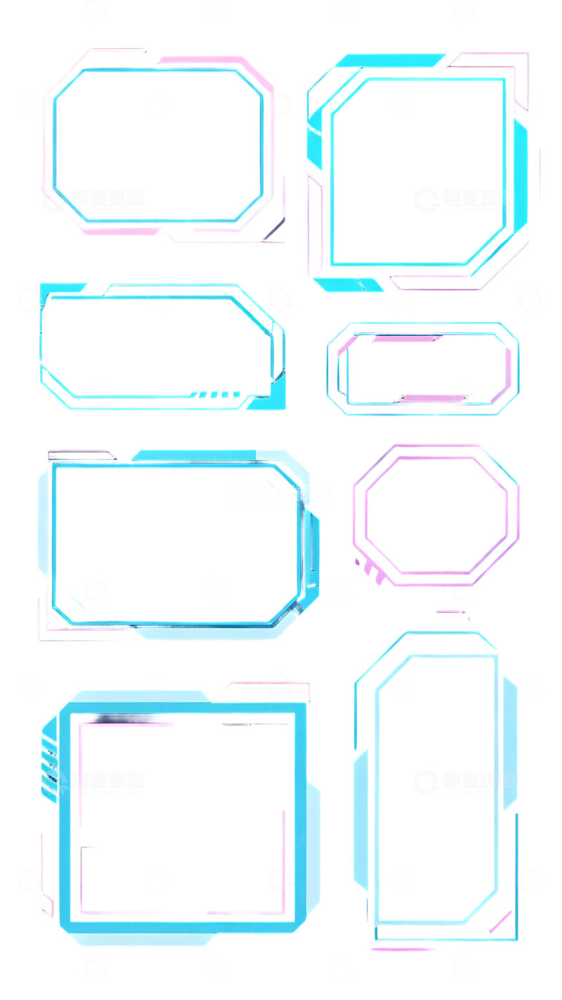 高清大图下载【趣麦麦图】科技感边框设计素材集合2