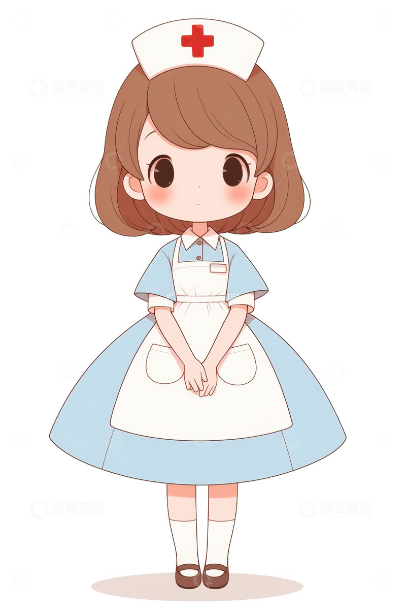 高清大图下载【趣麦麦图】-卡通简约可爱的小护士