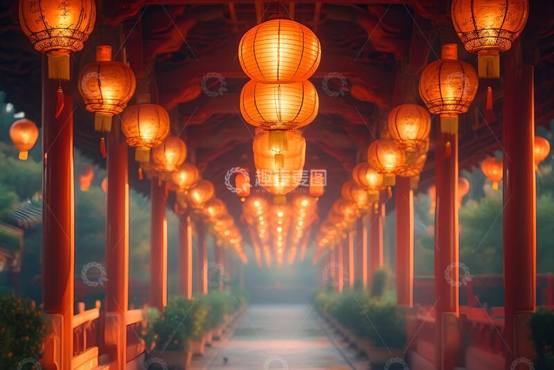 高清大图下载【趣麦麦图】潮州开元寺传统灯笼_5