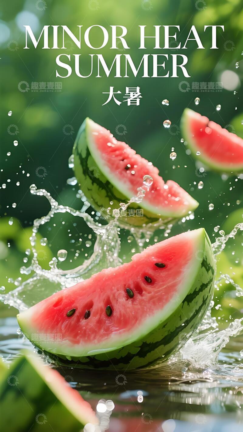 高清大图下载【趣麦麦图】大暑节气海报7