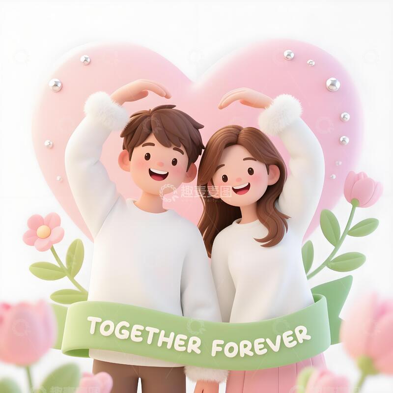 高清大图下载【趣麦麦图】浪漫情侣主题插画10