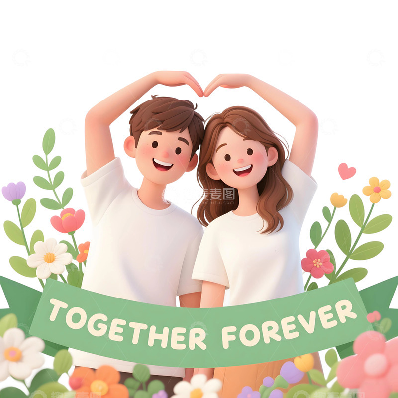 高清大图下载【趣麦麦图】浪漫情侣主题插画15