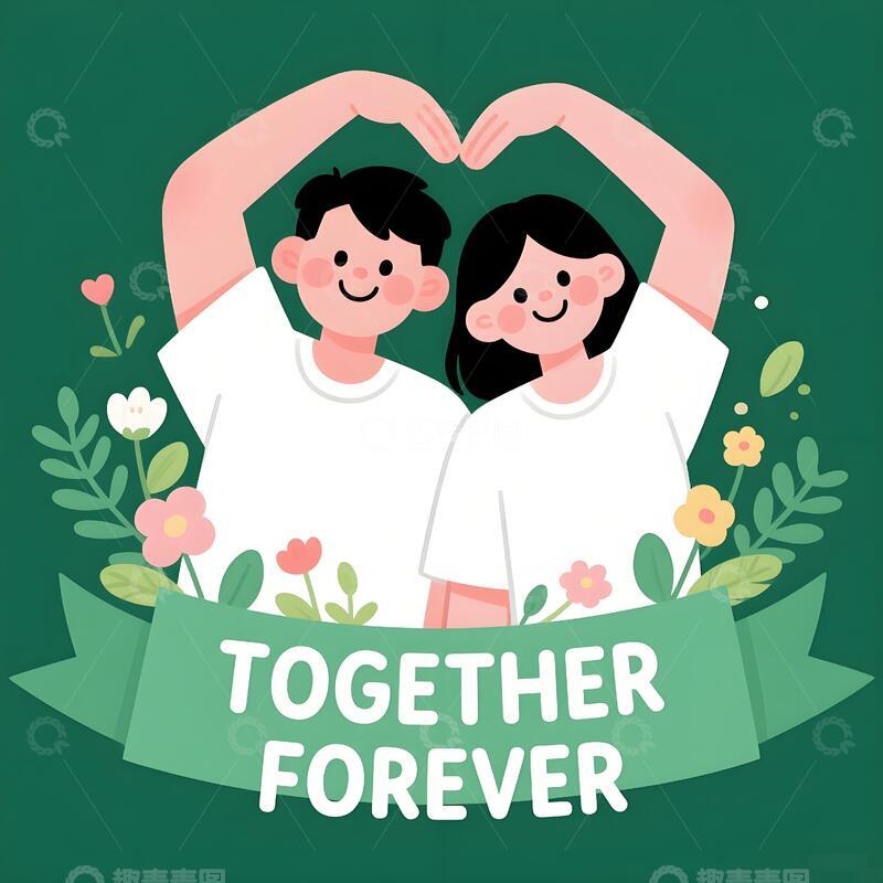 高清大图下载【趣麦麦图】浪漫情侣主题插画5