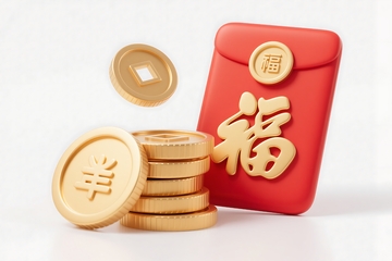 三维新年红包金币模型素材 (2)