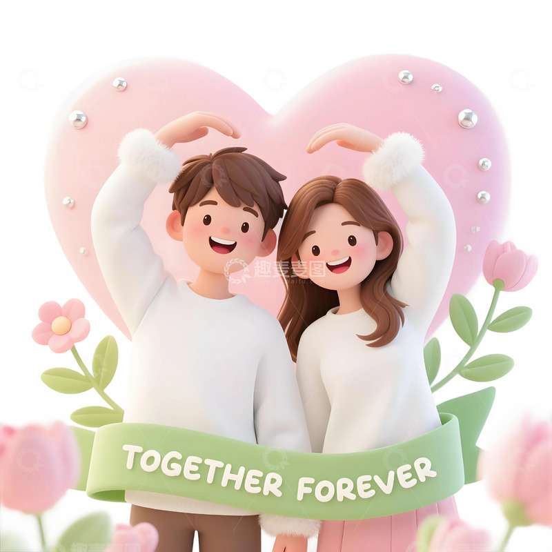 高清大图下载【趣麦麦图】浪漫情侣主题插画90