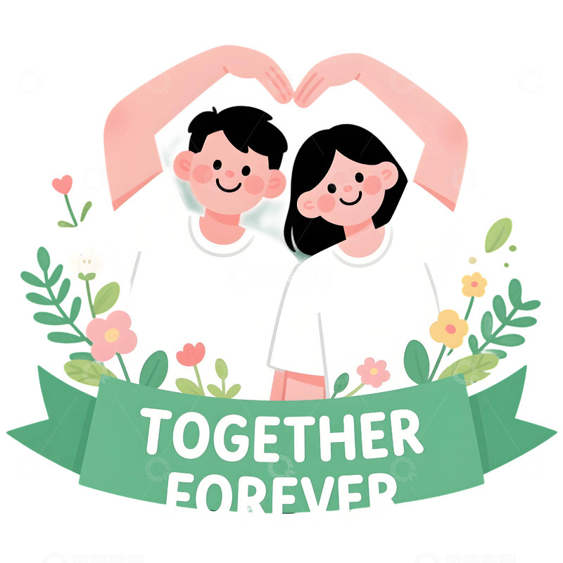 高清大图下载【趣麦麦图】浪漫情侣主题插画