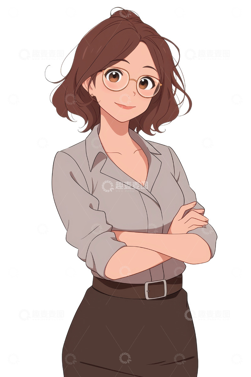 高清大图下载【趣麦麦图】手绘一位女老师
