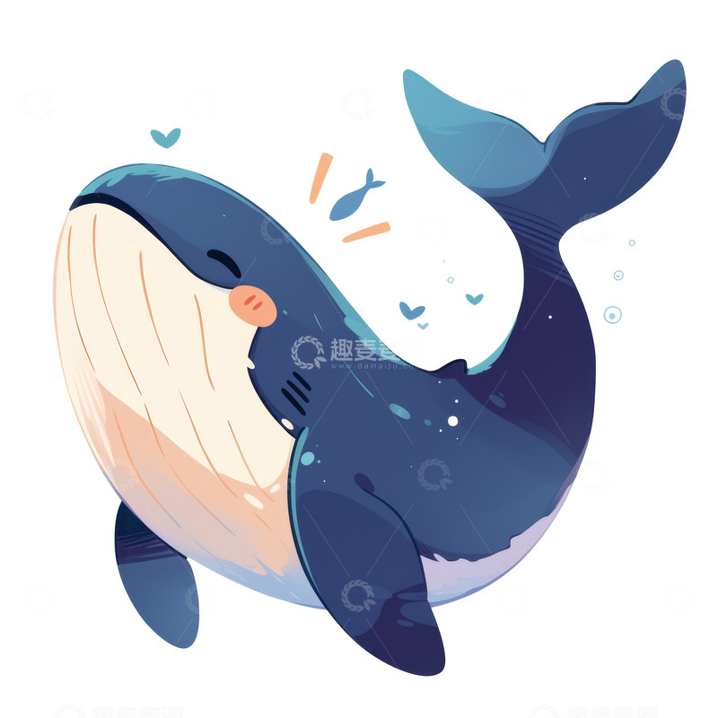 高清大图下载【趣麦麦图】卡通简约一条鲸鱼